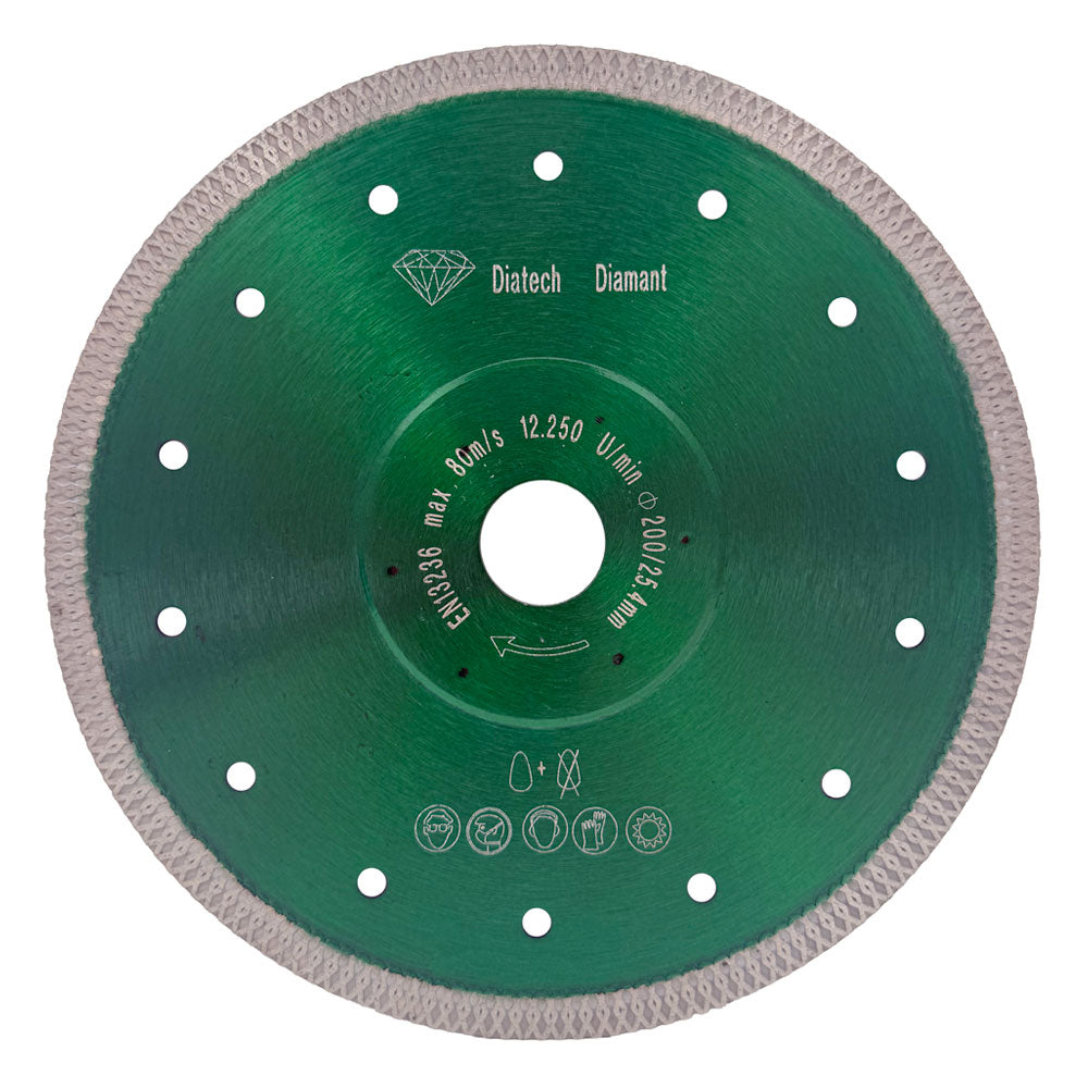 Diamanttrennscheibe 200x25,4 mm - GRÜN - Helbana/Dünn - Für Fliesen und Klinker