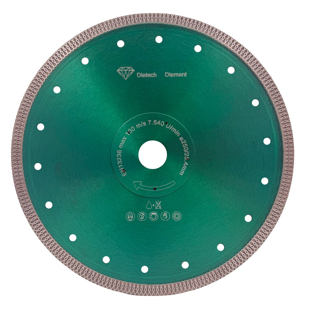 Diamanttrennscheibe 250x25,4 mm - GRÜN - Helbana/Dünn - Für Fliesen und Klinker