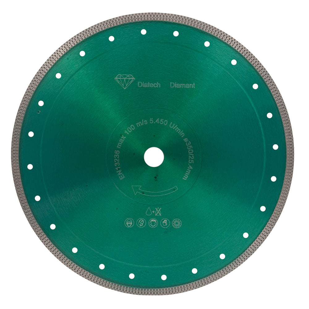 Diamanttrennscheibe 350x25,4 mm - GRÜN - Helbana/Dünn - Für Fliesen und Klinker