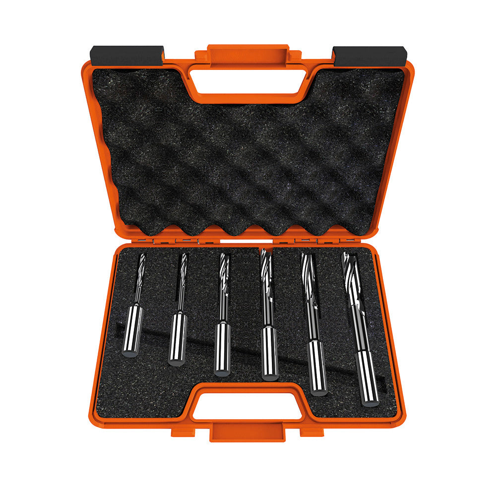 Langlochbohrer-Set 6-teilig | 6mm - 16mm | Schaft 16mm | Linksdrall | Werkzeugstahl | Gedreht
