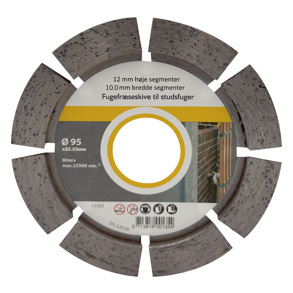 Mörtelfräsklinge Ø 95x10x22,2 mm – 12 mm Segment – für stumpfe Fugen