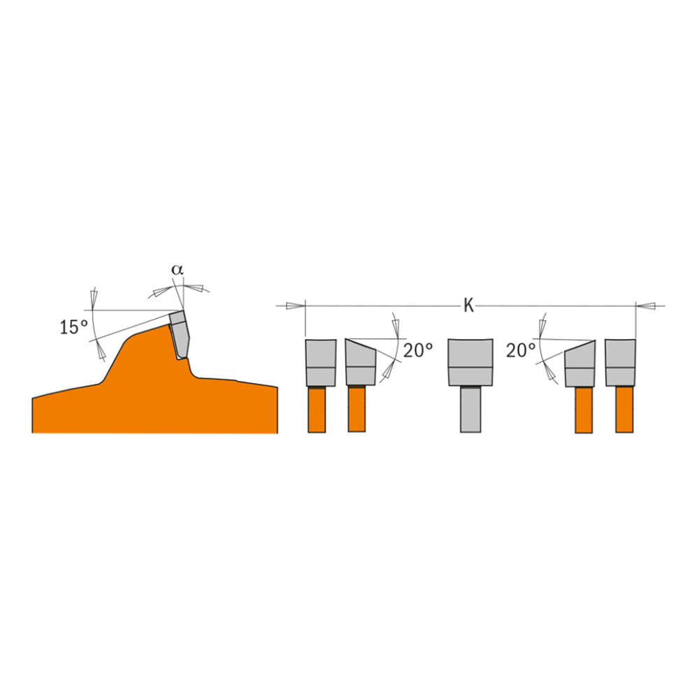 Dado Sägeblatt 150mm x 6,35mm-22,23mm x 15,87mm Z20