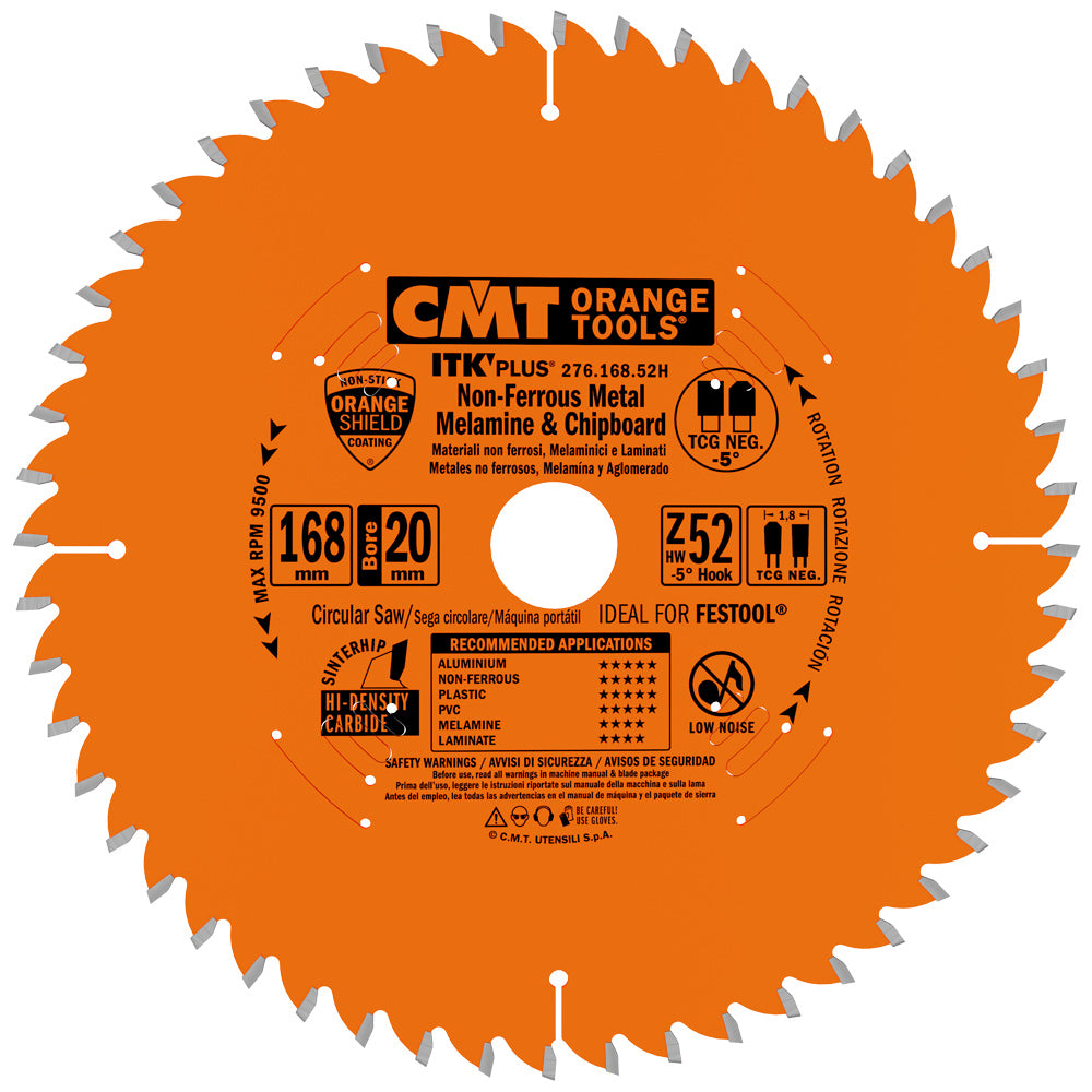 Sägeblatt 168mm x 1,8mm x 20mm Z52 NE Neg