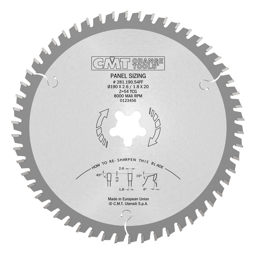 Sägeblatt 190mm x 2,6mm x FF Z54 TF