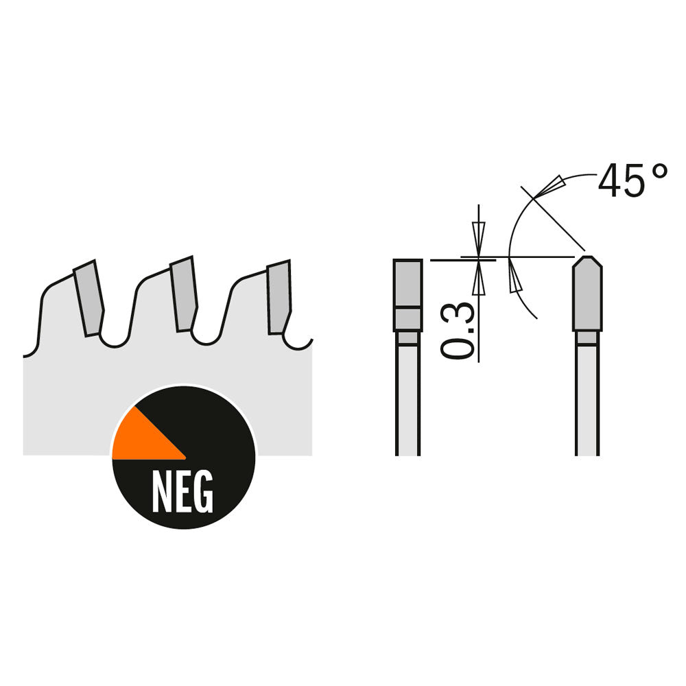 Sägeblatt 254mm x 3,2mm x 30mm Z80 NE NEG