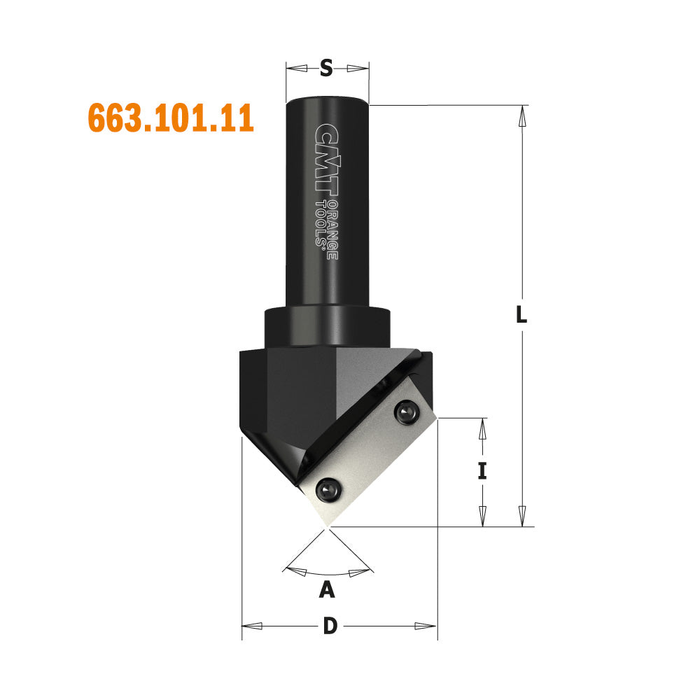 V-Nutfräser mit Wendemesser 52mm x 25mm | 91° | Schaft 20mm K20 | Z1