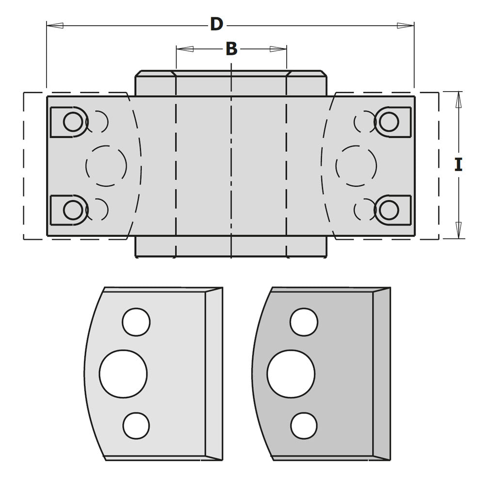 Mehrfachprofil-Messerkopf D120x40x50mm (Sicherheitsmesser) Z2