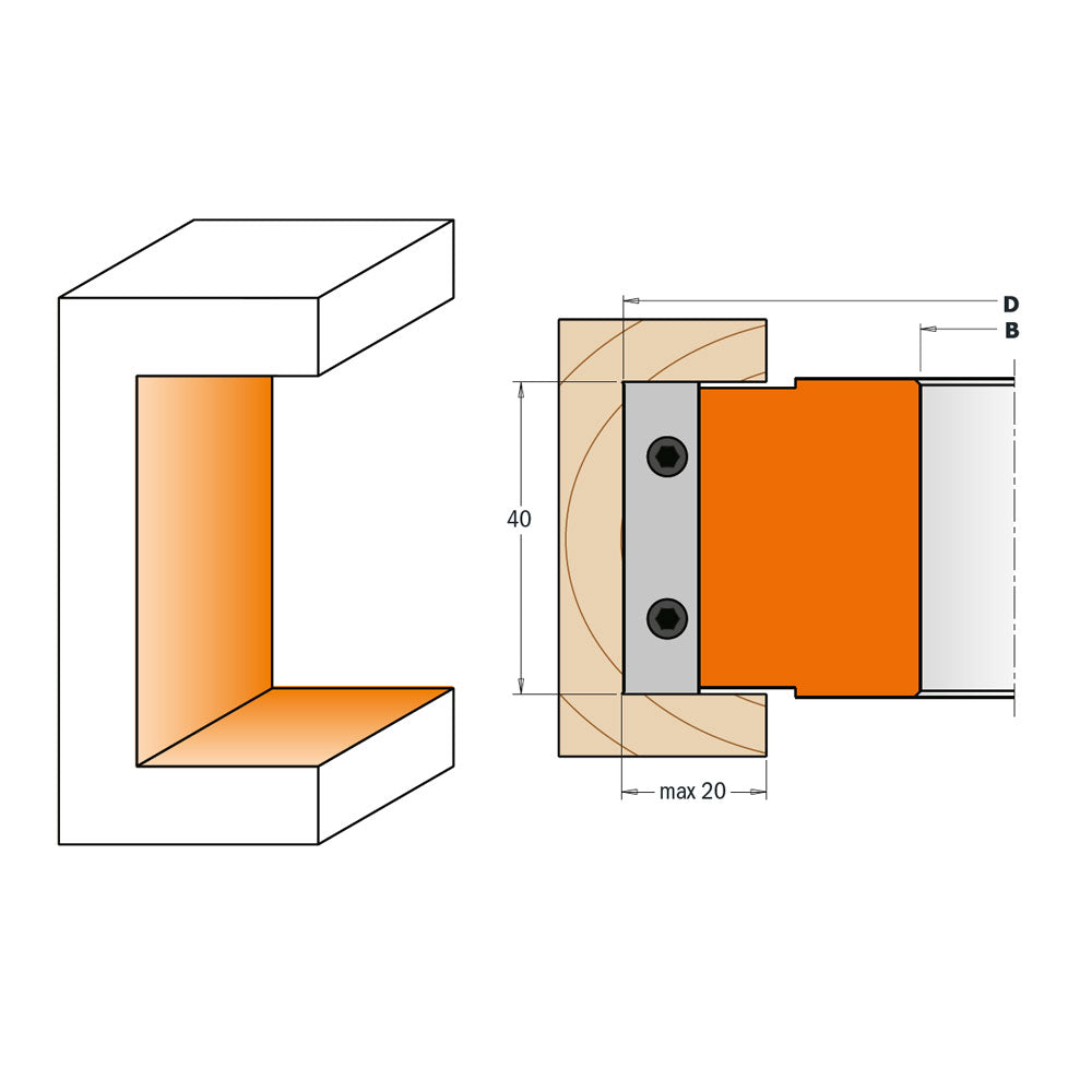 Falzkopf D125x40x40 z2+v2