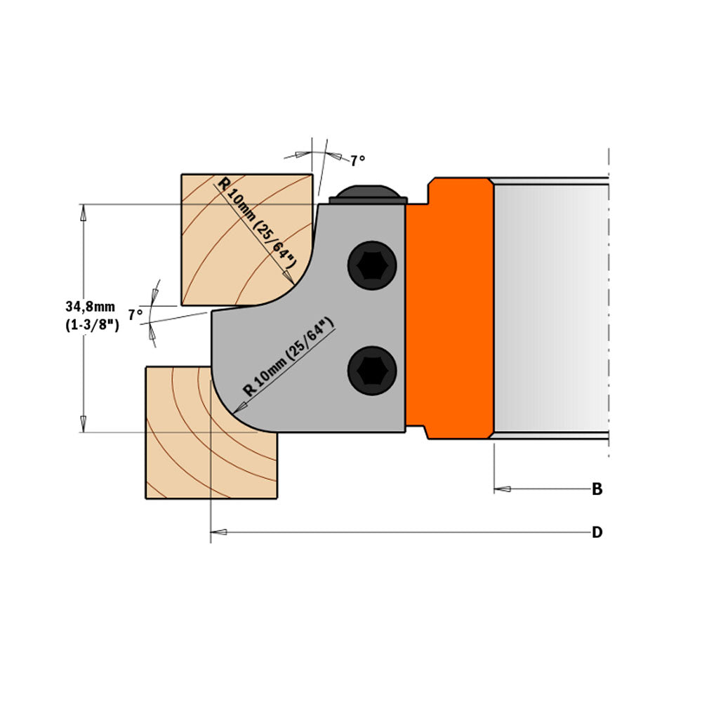 Radius-/Hohlkehleinsatz R15 2 Stk.