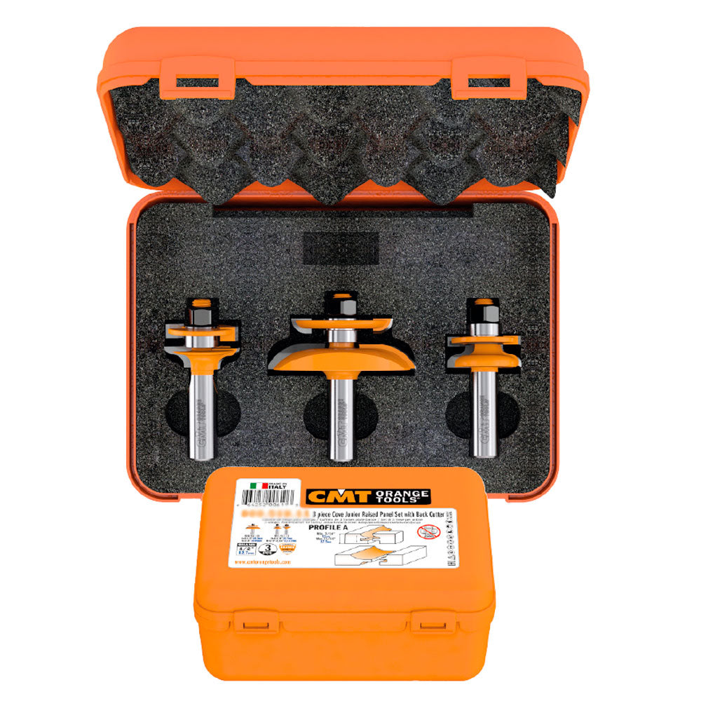 Cuttermesserset 3-teilig | Profil D Oberfräser-Set für Küchen- und Türen | Schaft 12mm