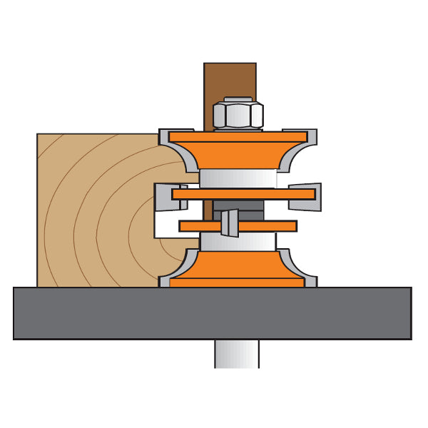 Fräsersatz 3-teilig | Fräsersatz für Türprofile | Schaft 12mm