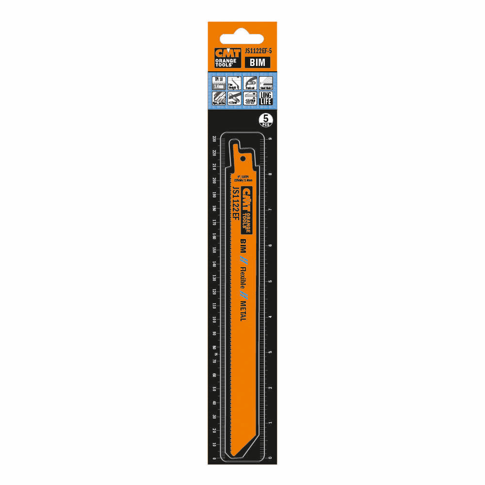 Säbelsägeblatt 225 mm BIM für dünnes Metall - 5er-Pack