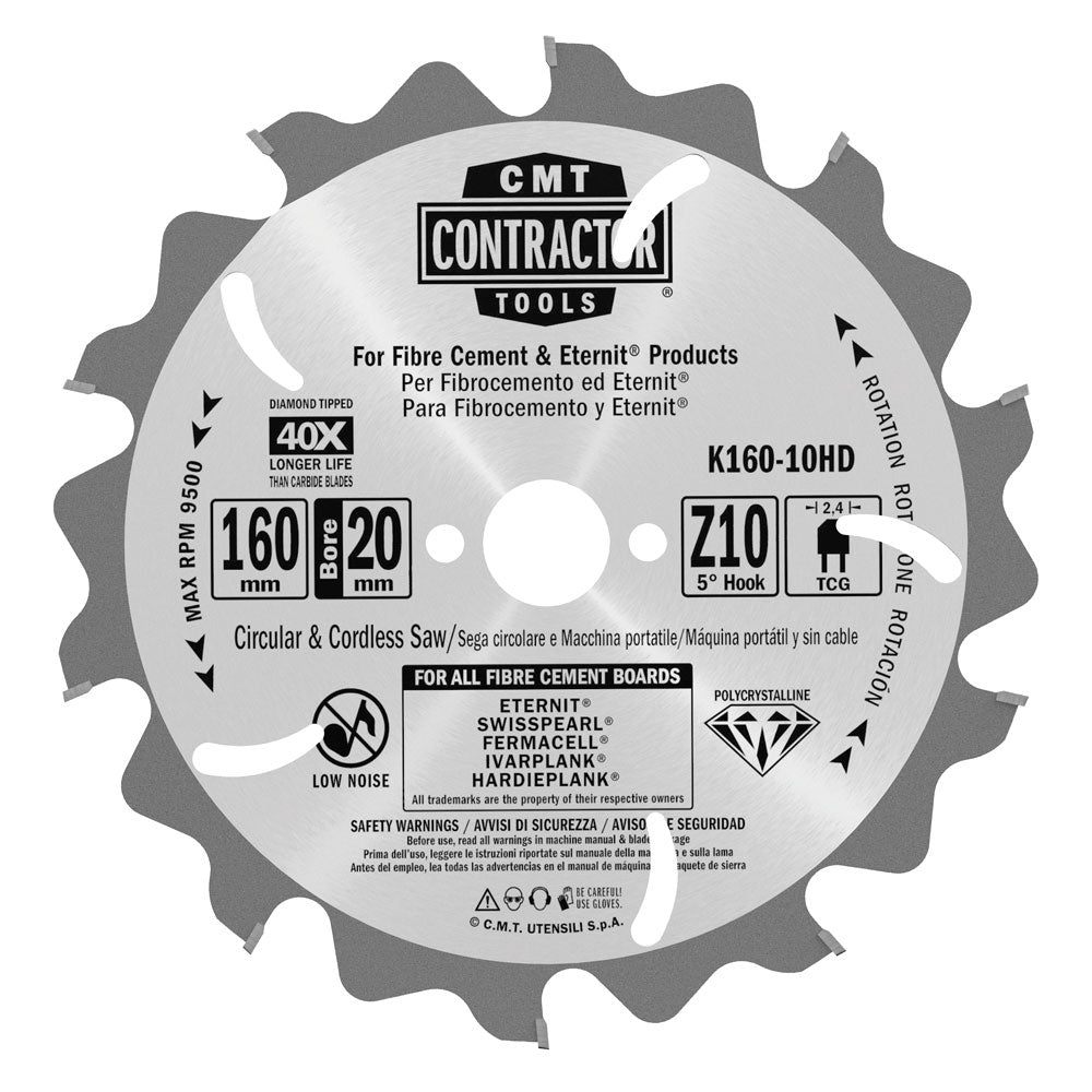 Sägeblatt DIA für Faserzement 160mm x 2,4mm x20mm Z10 F