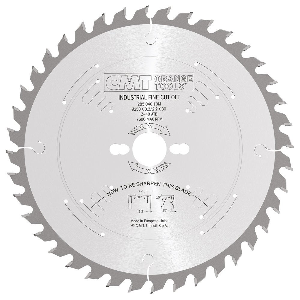 Sägeblatt 250mm x 3,2mm x 35mm Z40 UW