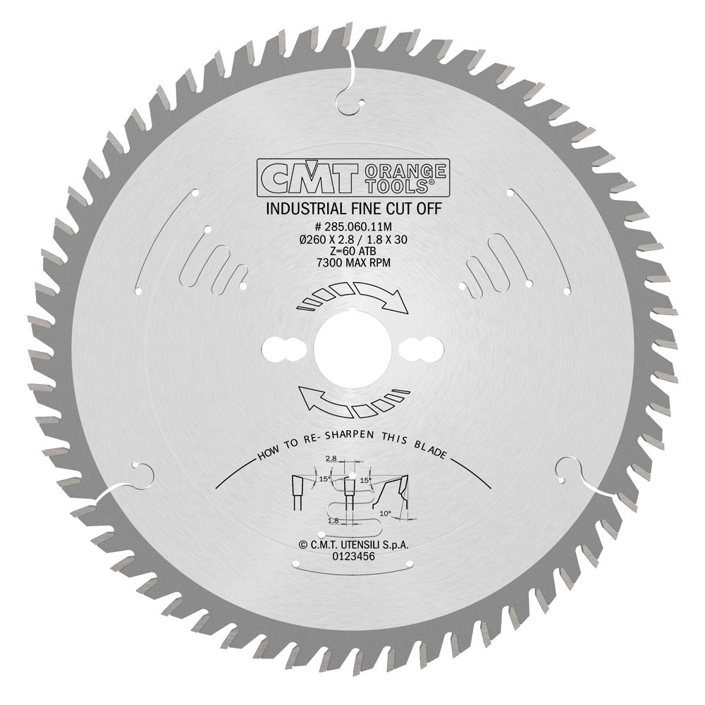 Sägeblatt 260mm x 2,8mm x 30mm Z60 W