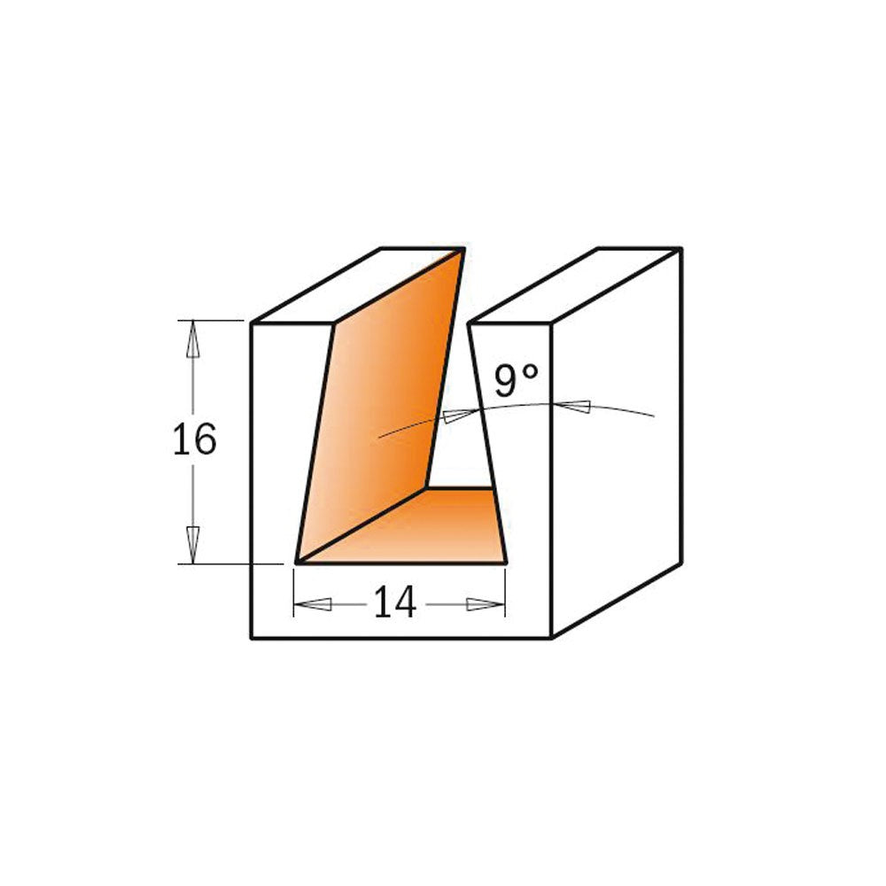 Schwalbenschwanzfräser 5,5 mm x 4 mm | 17° | 6 mm Schaft