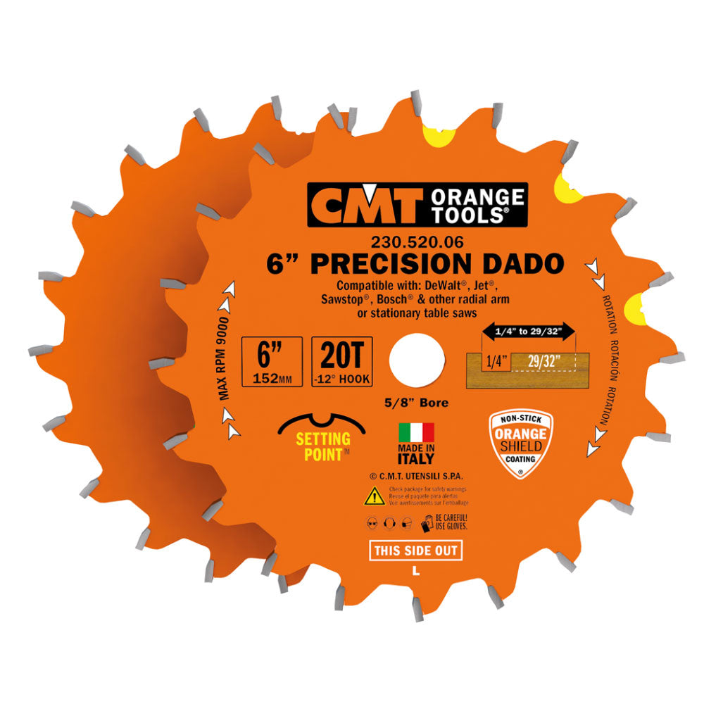 Dado Sägeblatt 150mm x 6,35mm-22,23mm x 15,87mm Z20