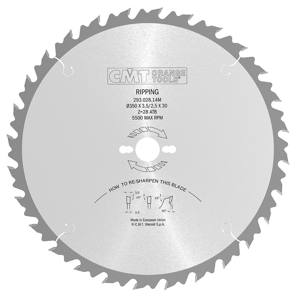 Sägeblatt 350mm x 3,5mm x 30mm Z28 WB