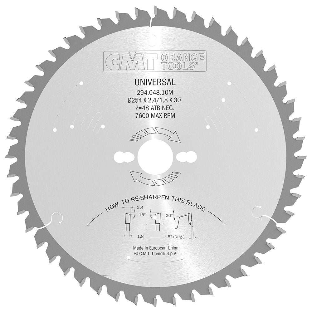 Sägeblatt 254mm x 2,4mm x 30mm Z48 W NEG