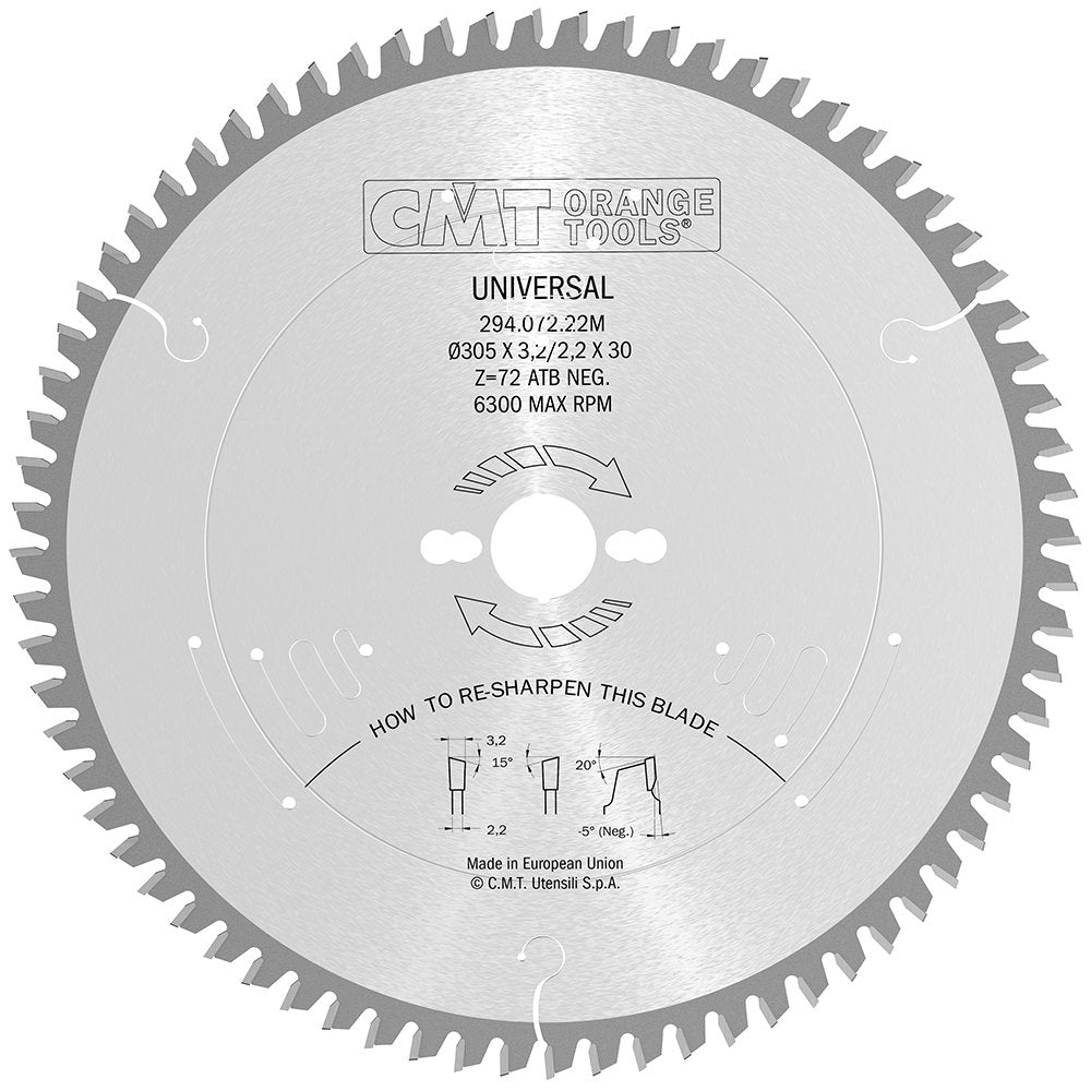 Sägeblatt 305mm x 3,2mm x 30mm Z72 W NEG