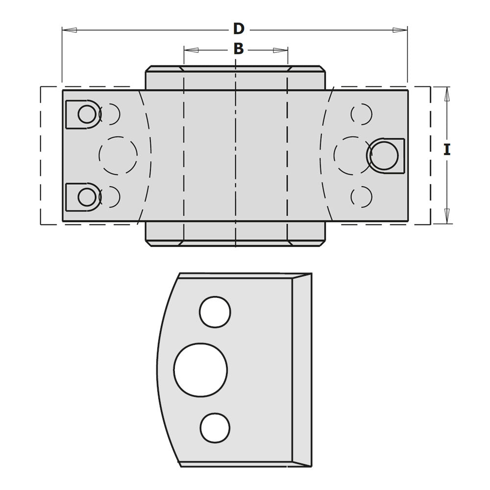 Mehrfachprofil-Messerkopf | D100x40x30mm | Z2 | Aluminium