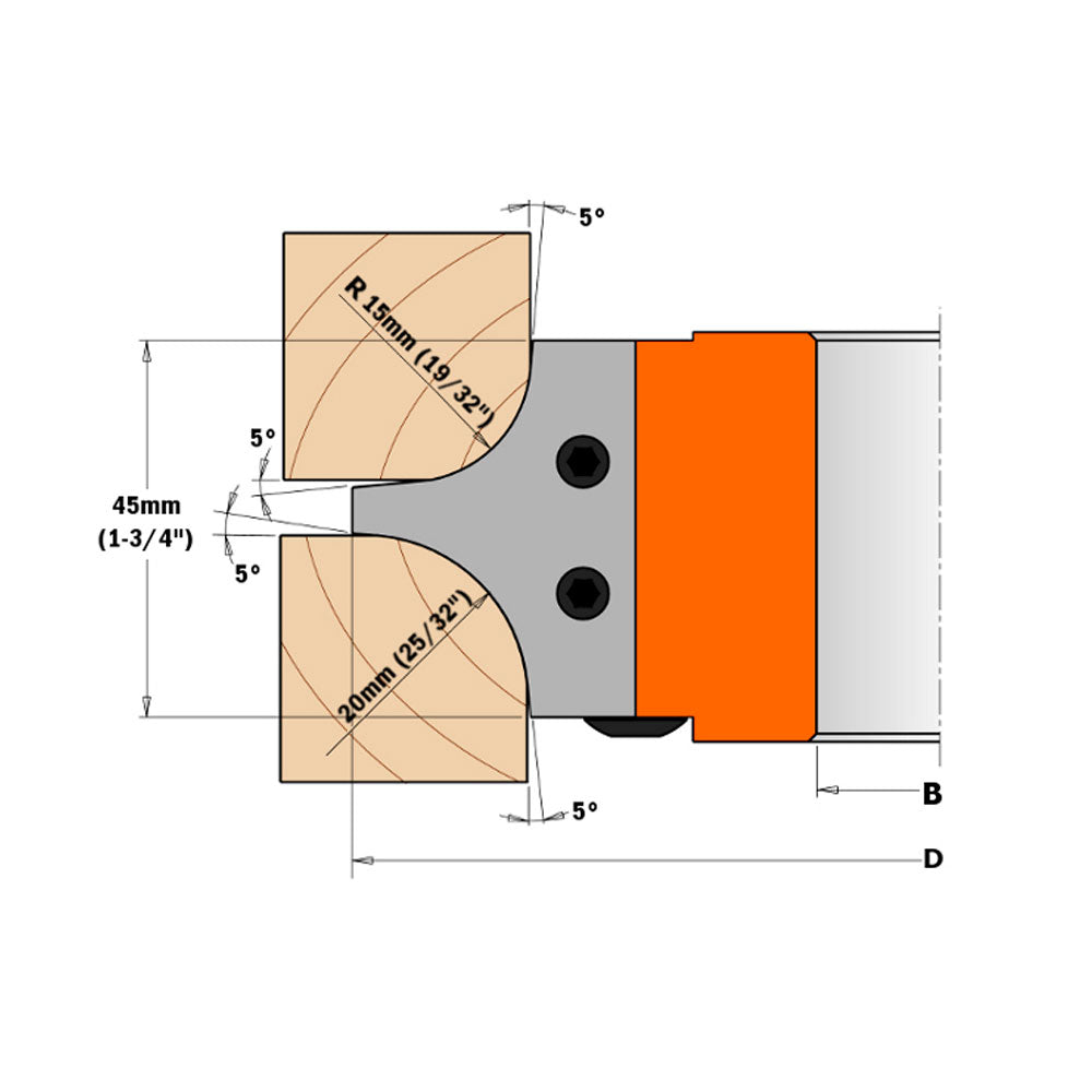 Radiusfräser R15/20 2 Stck