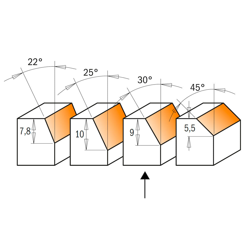 Fasenfräser 30 Grad | 26mm x 8,5mm | 6mm Schaft
