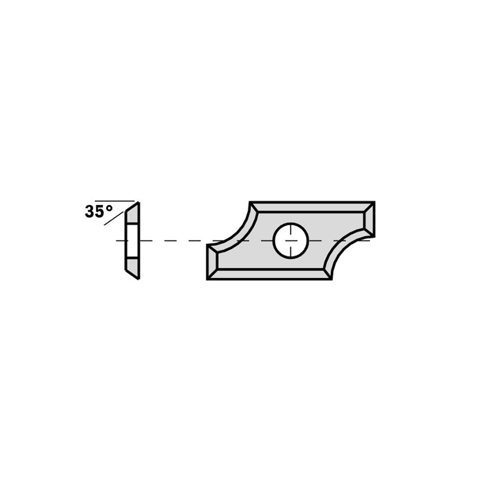 Radius-Einlegeplatte 19,5mm x 9mm x 1,5mm R5 CMT
