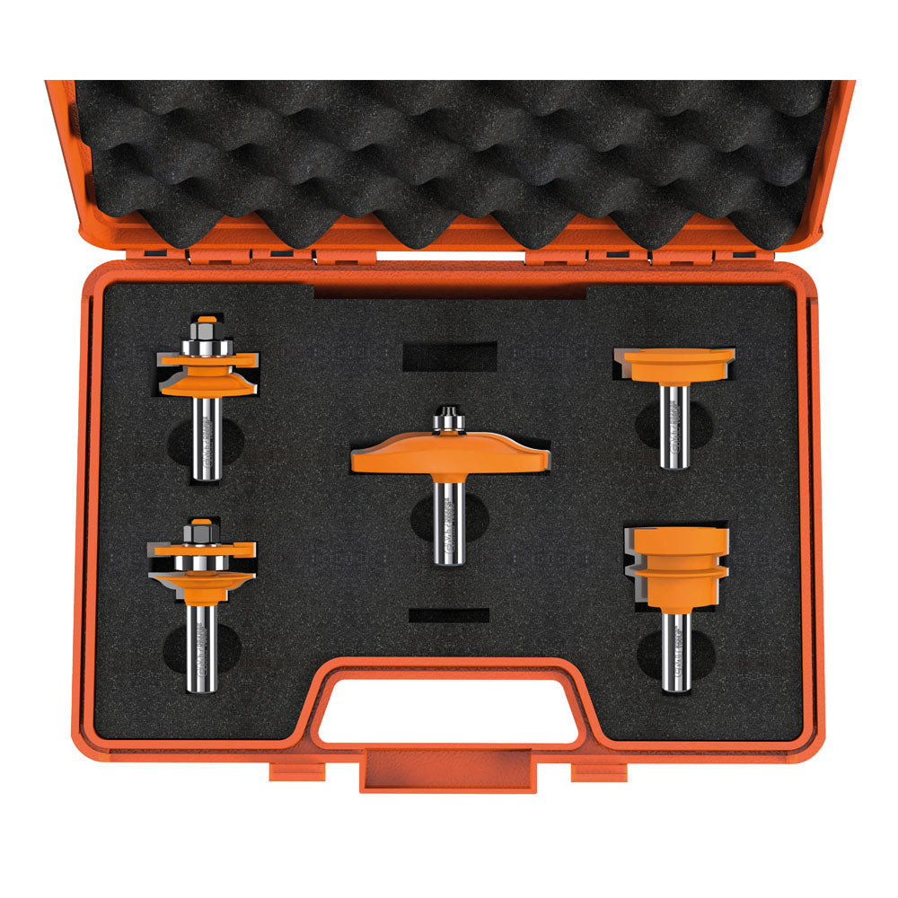 Cuttermesser-Set 5-teilig | Profilfräser A Oberfräser-Set Küchenschubladen und Küchentüren | Schaft 12mm
