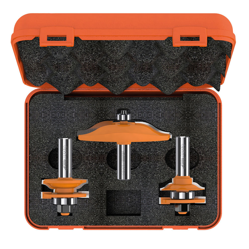 Cutter-Messerset 3-teilig | Profilfräser Set Küchenschubladen und Küchentüren | Schaft 12,7mm