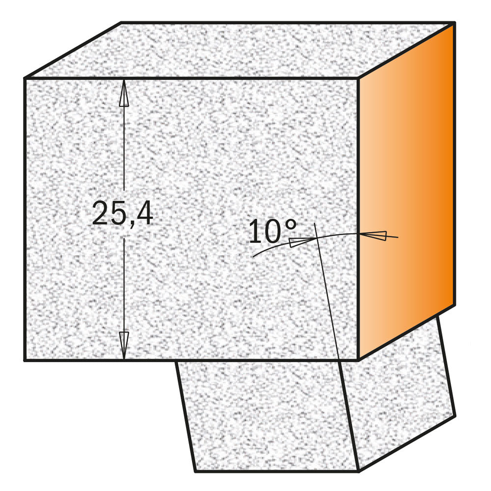 Bündigfräser 22,0mm x 25,4mm | 12mm Schaft | für Corian