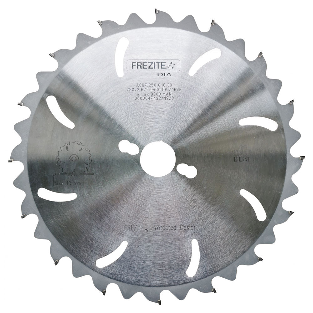 Sägeblatt PKD für Faserzement 250mm x 2,6mm x 30mm Z16