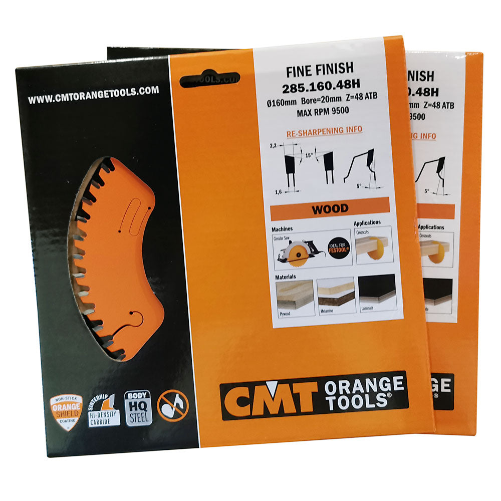 Sägeblätterpackung | 160mm x 2,2mm x 20mm Z48-48 | 2er-Pack