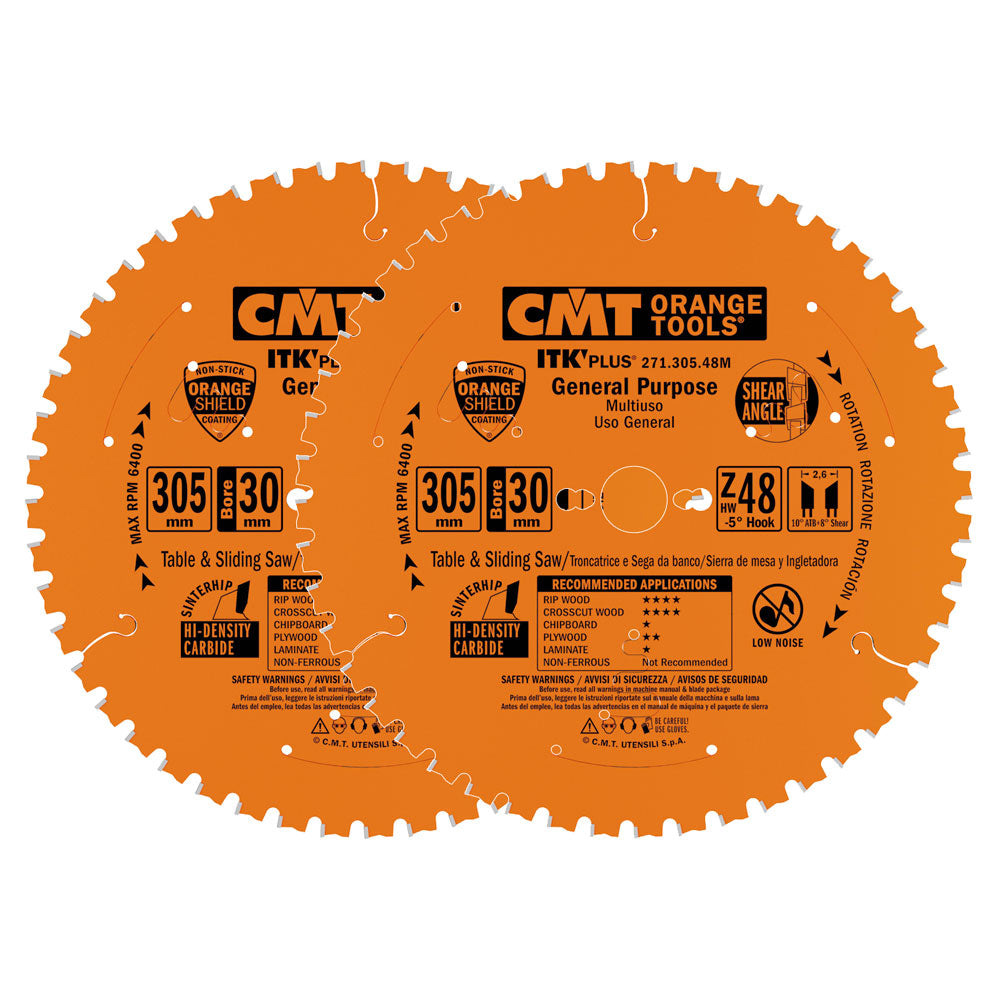 Sägeblätterpaket | 305mm x 2,6mm x 30mm Z48-48 | 2er-Pack