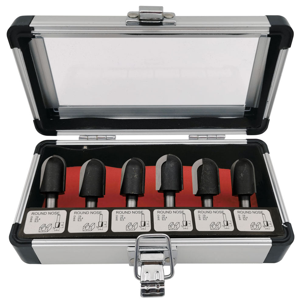 Fräsmesserset 6-teilig 19mm | Fräsersatz für 16mm Fußbodenheizungsrohr | 8mm Schaft