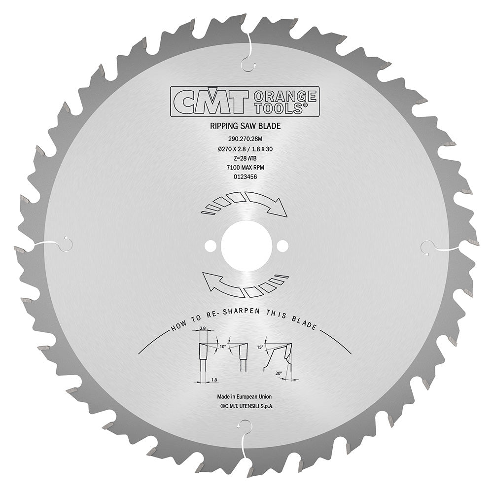Kreissägeblatt 270mm x 2,8mm x 30mm Z28 W